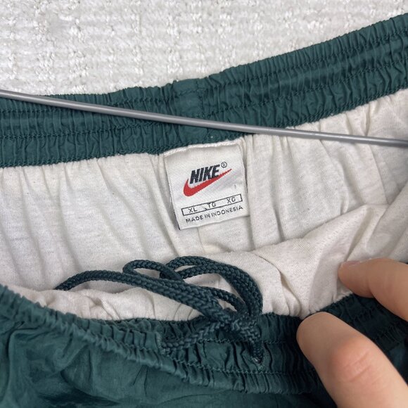 Vintage 90s Nike Pants Men XL Green Nylon Windbreaker Track Warm Up Zip Read** - Picture 6 of 16